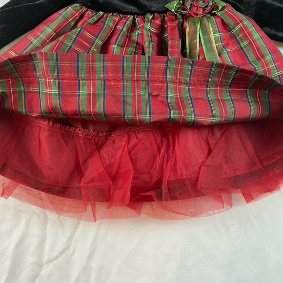 Infant Girl’s George Black Velvet Red Plaid Holiday Dress Size 12 Months - Picture 5 of 8